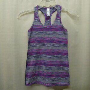 Ivivva purple gray multicolor striped activewear pullover tank top sz 10
